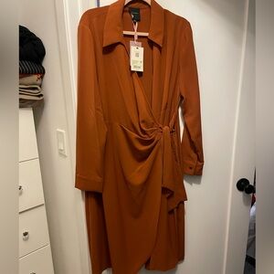 Alex Marie Ginger Wrap Rust Dress